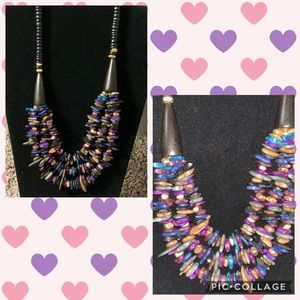 Multi color stone necklace